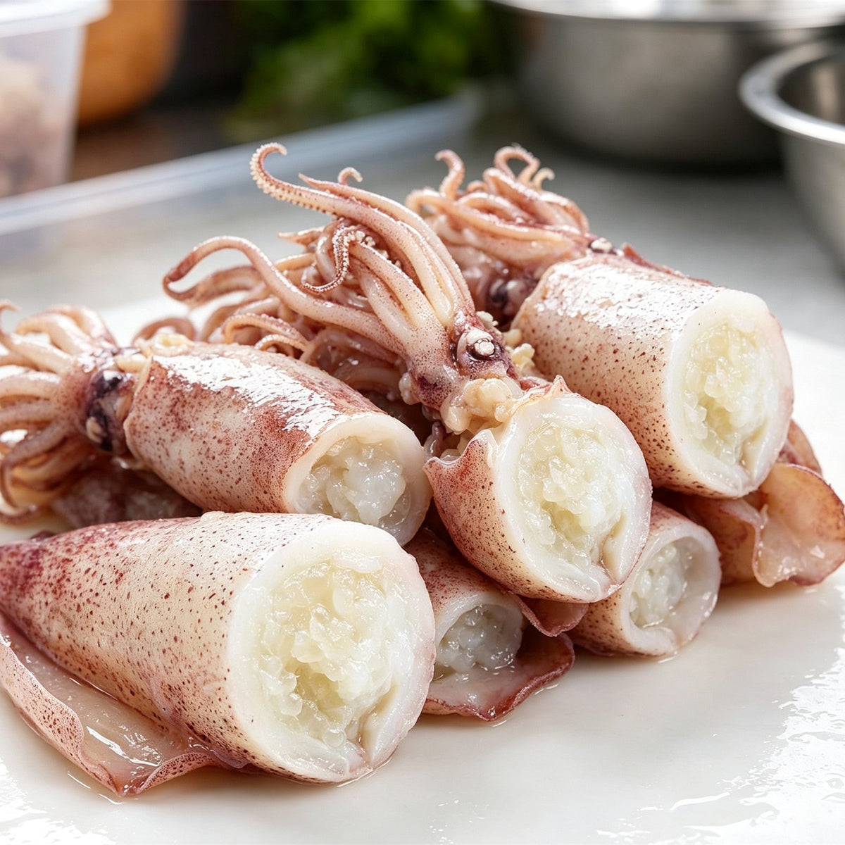 Fresh Whole Squid Ready To Cook
